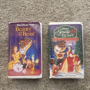 Beauty & The Beast VHS Lot Black Diamond The Classics & Enchanted Christmas